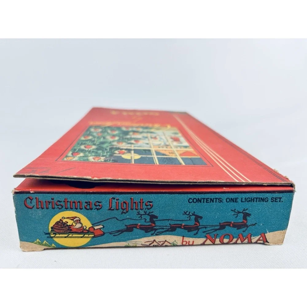 Vintage NOMA Christmas Lights #3010 Original Box MCM Holiday 1930s- 1940s Works